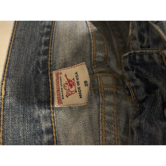 True Religion Light Blue Ricky Jeans With Flap 28 Mens EUC - Picture 5 of 6